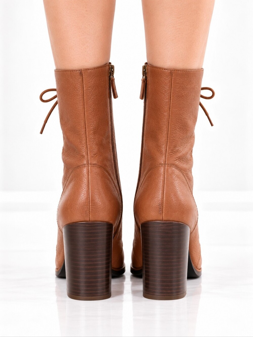 Franco Sarto Brown Leather Lace Up Block Heel Boots | Size 11 - Picture 6 of 10